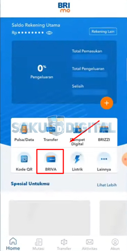 3 Pilih Menu BRIVA