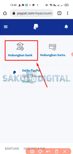 4 Klik Hubungkan Bank