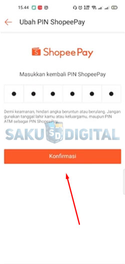 8 Konfirmasi PIN Baru