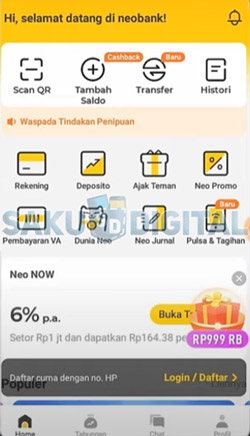 1 Buka Aplikasi NeoBank