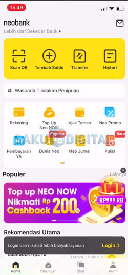 1 Buka Aplikasi NeoBank