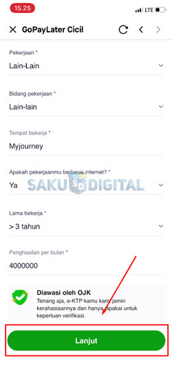 12 Lengkapi Data Pekerjaan