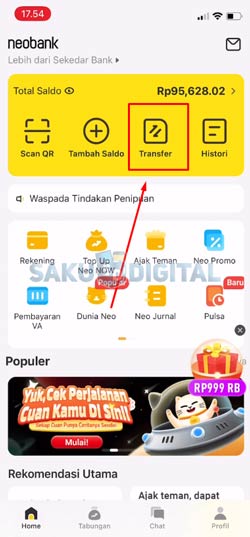 3 Klik Menu Transfer