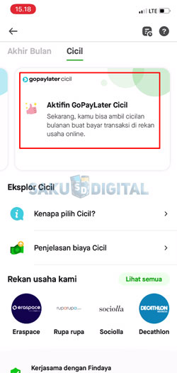 4 Tap Aktifkan Gopay Paylater Cicil