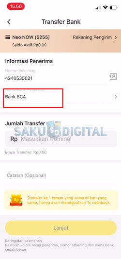 6 Pilih Nama Bank