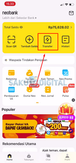 9 Klik Menu Transfer