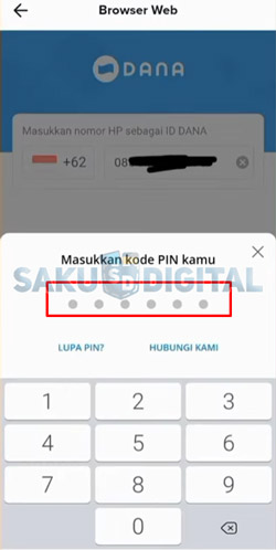 8 Masukkan PIN DANA