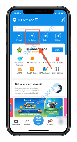2 Pilih Menu Isi Saldo