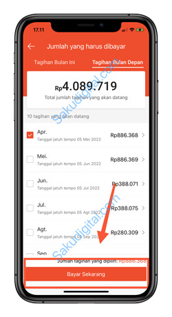 6 Klik Bayar Sekarang