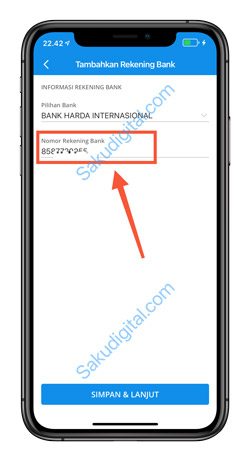 6 Masukkan Nomor Rekening