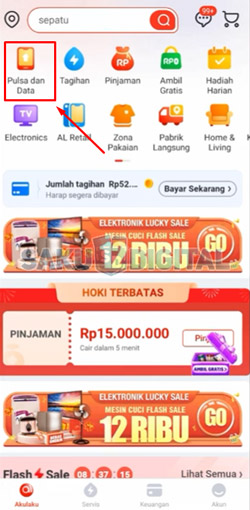 2 Pilih Menu Pulsa dan Data