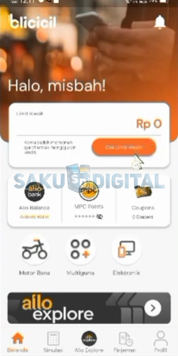 1 Jalankan aplikasi Blicicil