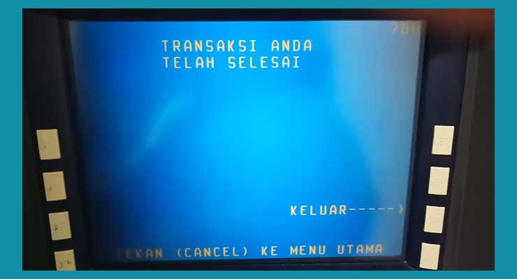 Selesai Top up MTIX di ATM Mandiri