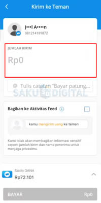 cara transfer saldo Dana TIX ID ke Akun Lain