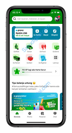 1 Buka Aplikasi Gojek