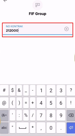 Masukkan Nomor Kontrak