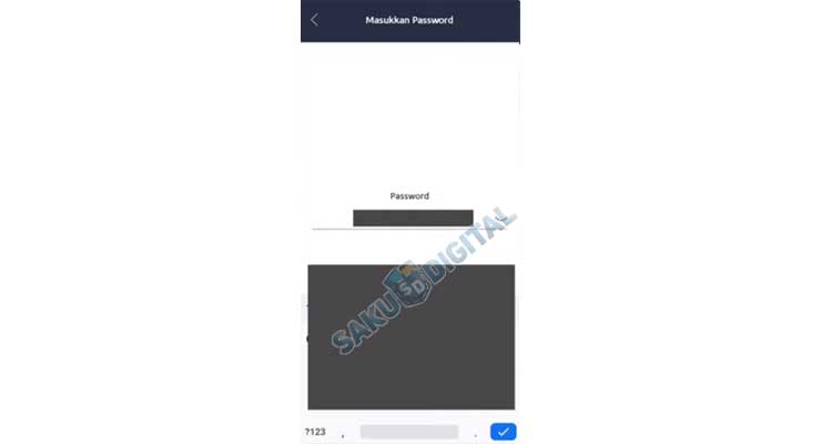 masukan pssword