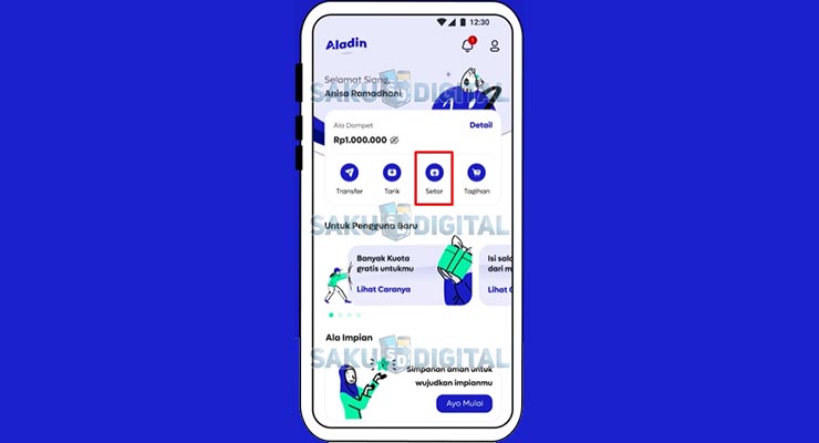 1. Pilih Menu Setor Untuk Cara Setor Tunai Bank Aladin di Alfamart