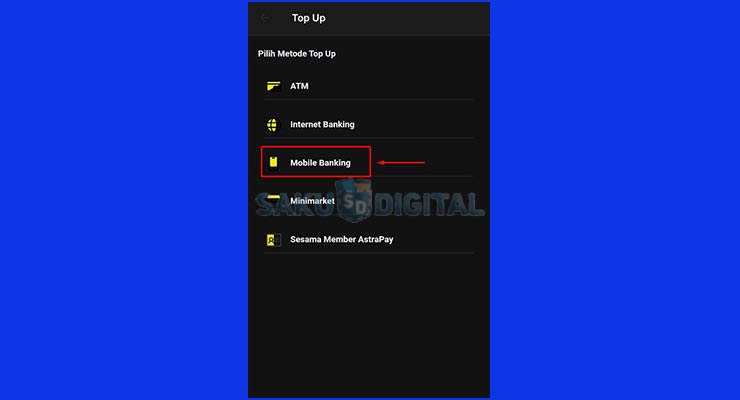 Pilih Metode Mobile Banking