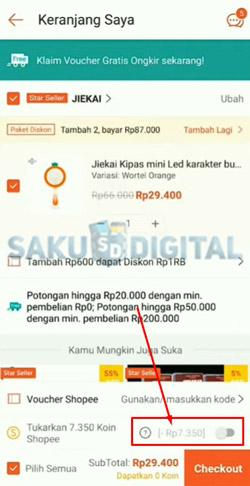 4. Klik Tukarkan Koin