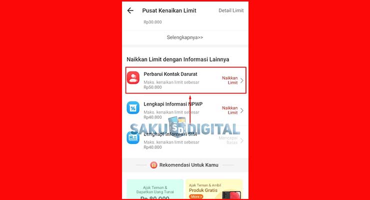 Pilih Perbarui Kontak Darurat