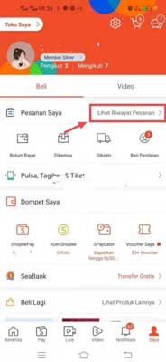 cara melihat pengeluaran shopee riwayat pesanan