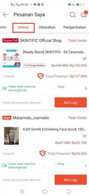 cara melihat pengeluaran shopee selesai