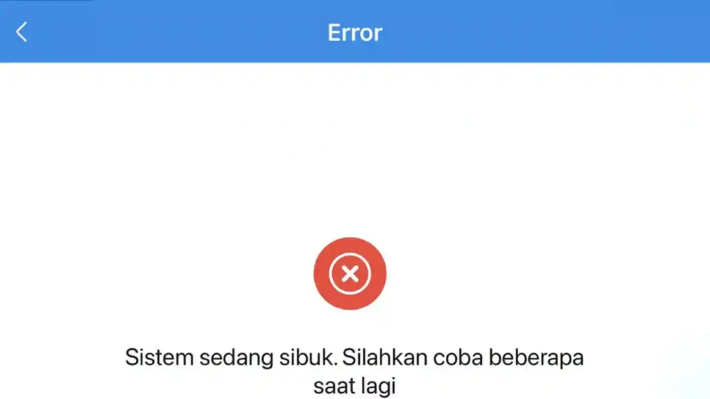 dana sistem sibuk rpc error